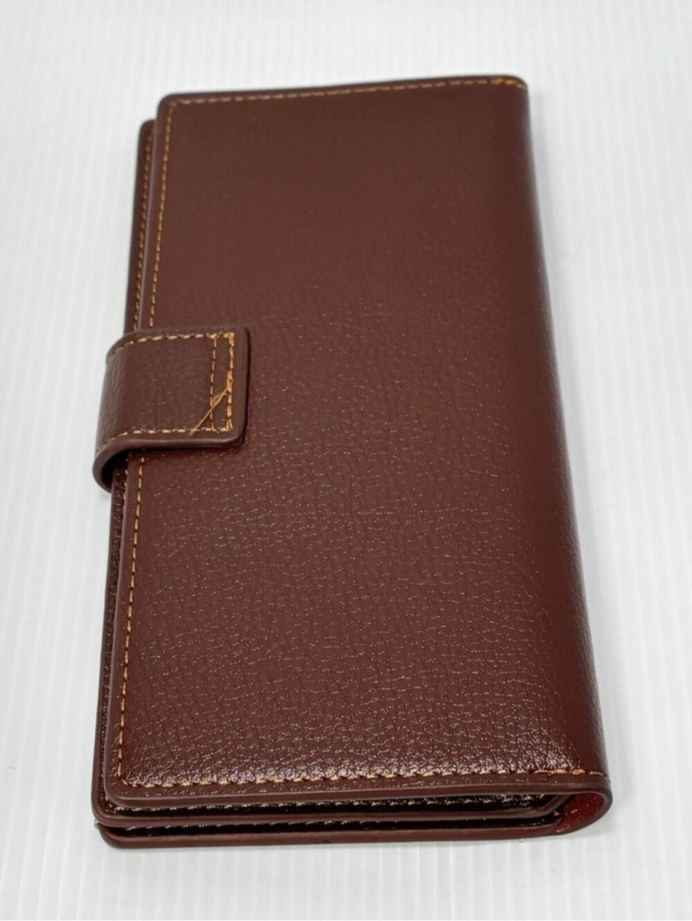 Ferrari Brown Long Wallet Trifold Credit Card Billfold Holder Cash Organizer NEW - Picture 10 of 10